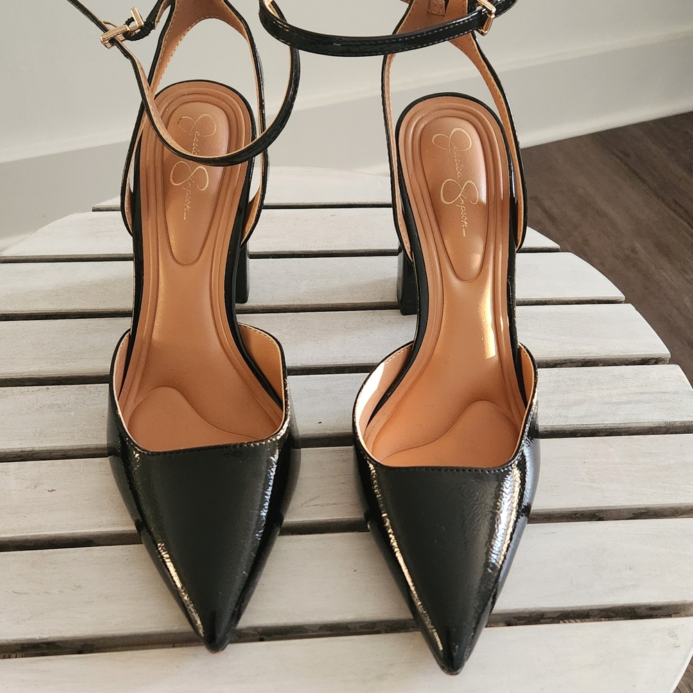Jessica Simpson Black Patent Leather Heels